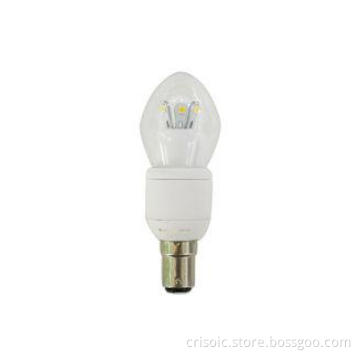 Ceramic E27 Dimmable Led Candle Light Bulb 3W For Hotel , E
